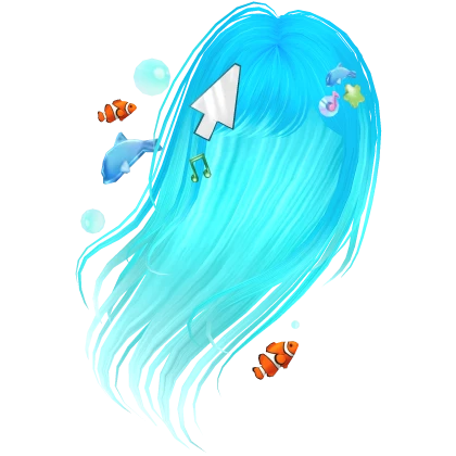 Frutiger Aero Neon Windblown Hair (Blue & White)