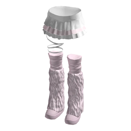 🍀Pink Ruffle Skirt w Snow Boots