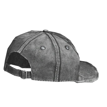 Oversized Off White Distressed Backwards Cap