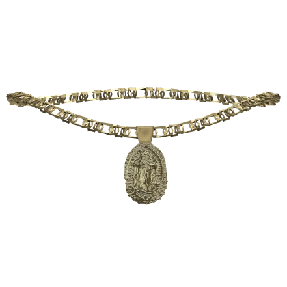 Gold Chained Rosary w Mary Pendant