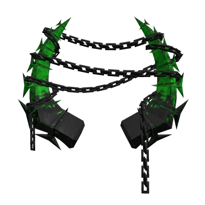 [⌛] Emerald Green Goth Chainwrapped Horns [PBR]