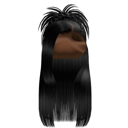 𝒫 | Spiky Braided Half Up Half Down in Black