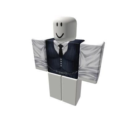 Pinstripe Mafia Woman Blue Vest Suit [+]