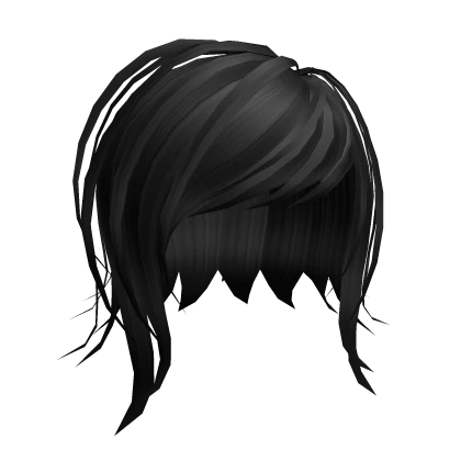 ˗ˏˋBlack Short 2000s Twee Nerdy Side Bangsˎˊ˗