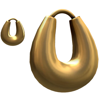 Y2K McBling Gold Drooped Hoop Earrings