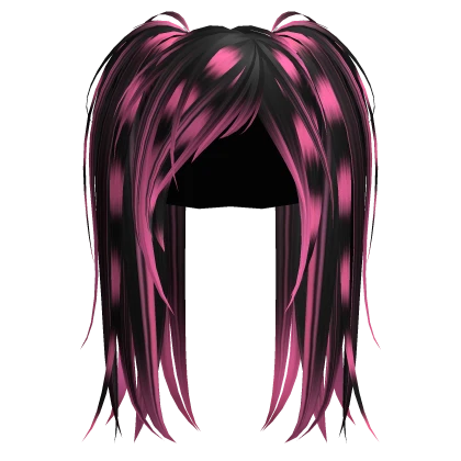 Raccoon Pink Messy Emo Punk Rock Pigtails