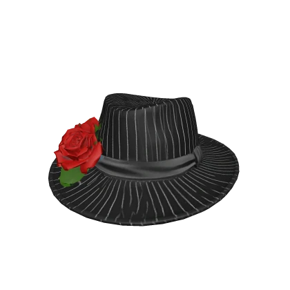 Black Red Rose Fedora