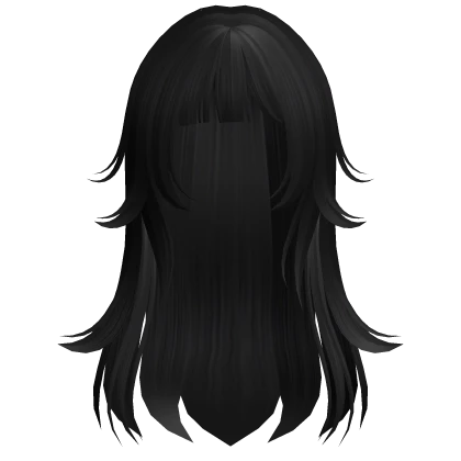 Cute Anime Messy Wolf Cut Hair (Black)
