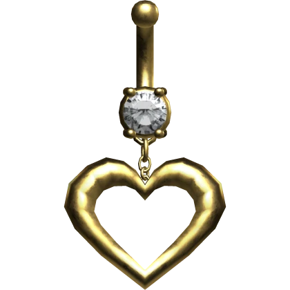 gold heart belly piercing