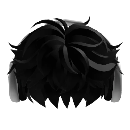 Black Fluffy Cool Hair w/ Headphones