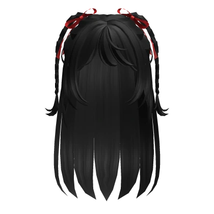 🍀Valentine Braids Layered Hair (Red/Black)