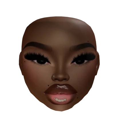 [TS] Baddie dark glossy lip makeup head mesh