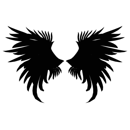 Pure black large wings