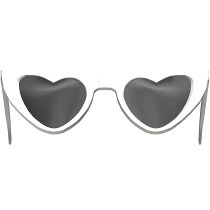 Raised Cute Heart Glasses (White)