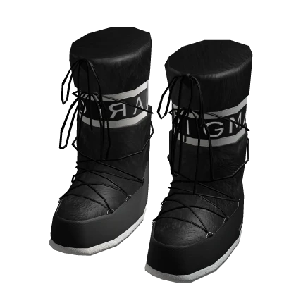 Tall black snow boots