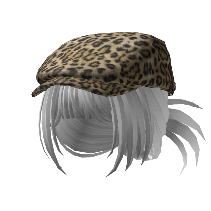 🍀Y2K Beret Spikey Bun (Leopard & White)
