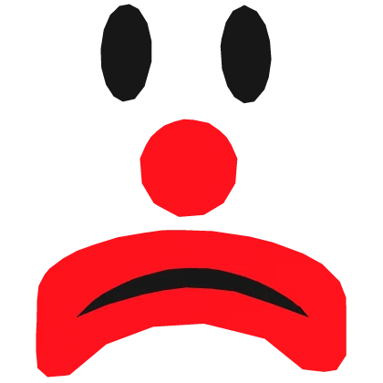 3D Sad Clown Face