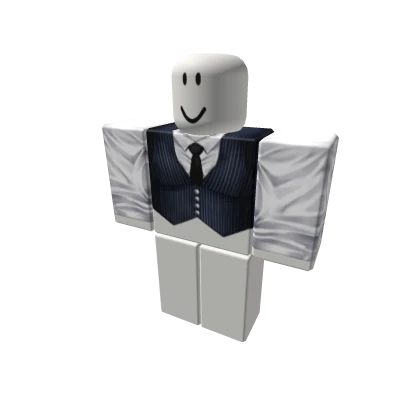 Mafia Pinstripe Blue Vest Tie [+]