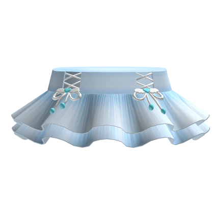 Love Heart Wings Bow Blue Skirt