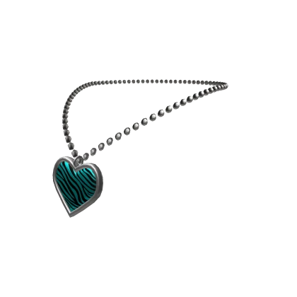 Y2k Scene McBling Cyan Zebra Heart Necklace 3.0