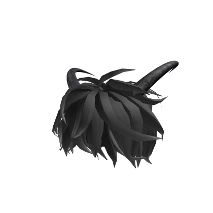 Black Meshy Hair w/ Horn