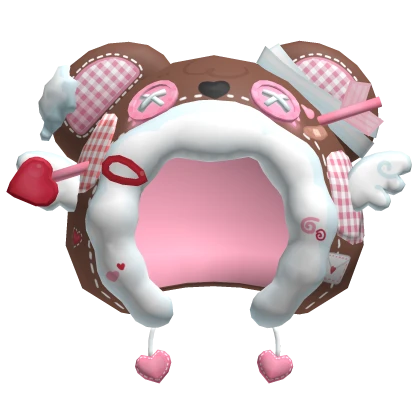 cute valentines brown bear hood hat