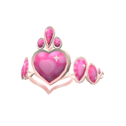 Pink Sparkly Heart Charm Tiara