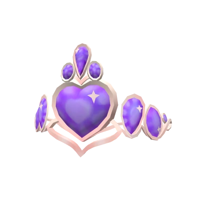 Purple Sparkly Heart Charm Tiara