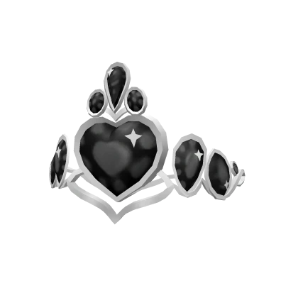 Black Sparkly Heart Charm Tiara