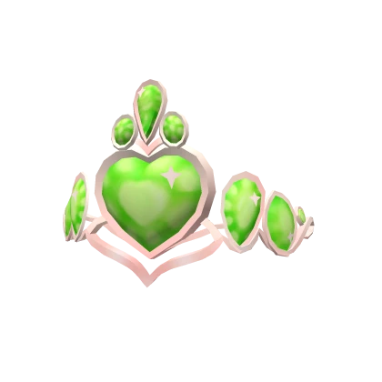 Green Sparkly Heart Charm Tiara