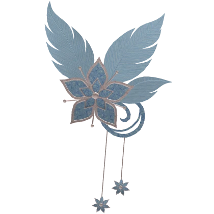 3.0 Hair Feather Flower Clip Pin Preppy Blue 