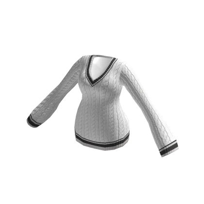 V Neck Sweater White