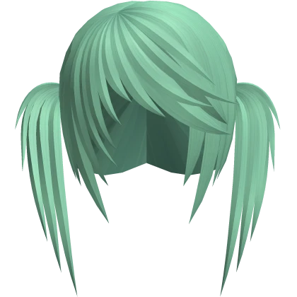 mint green scene emo long pigtails
