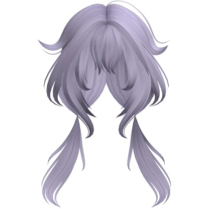 Fox Tips Anime Bangs Messy Pigtails Ash Purple