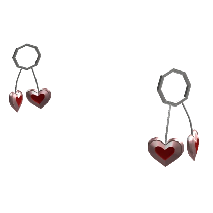 Pink and Red Dual Heart Earrings