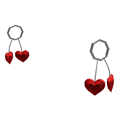 Red Dual Heart Earrings