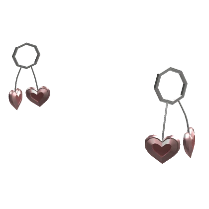 Pink Dual Heart Earrings