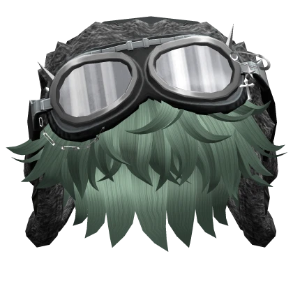 Green Cool Messy Boy Hair w/ Y2K Goggles Ushanka