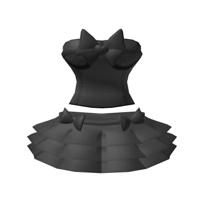 💟Chibi Doll-Cute black top and skirt set