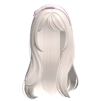 🤍 pretty swept beach waves + bow┊platinum blonde