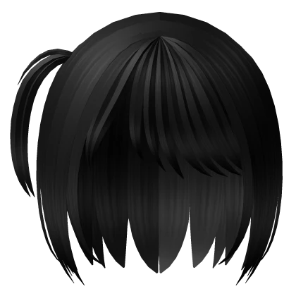 ♡ short anime side-pigtail bob in black