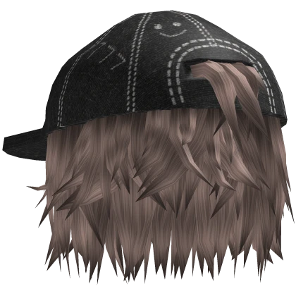 Spiky Anime Boys Emo Hair w Distressed  Hat (B)
