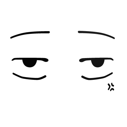 Anime Bored Angry 3D Face