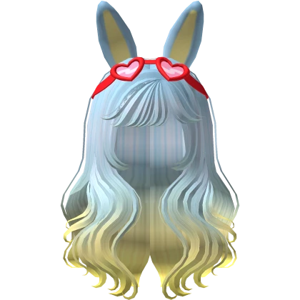 Bunnycorn Blue Long Wavy Gradient Hair - RBCs