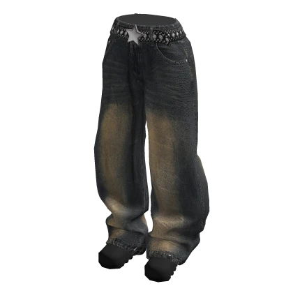 Emo Baggy Jeans Grunge Wash