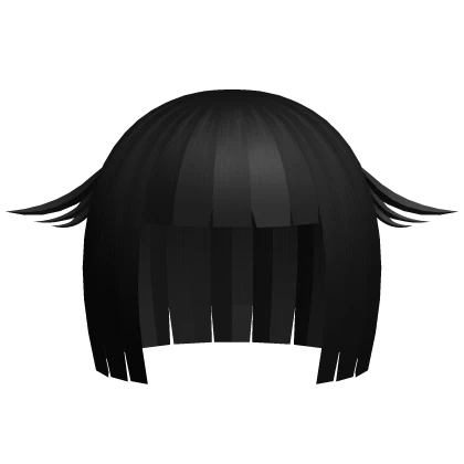 cute emo short anime bob in black with bangs 