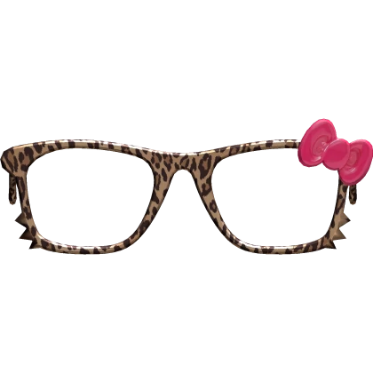 Kawaii Gyaru Y2K Kitty Glasses in Leopard Print