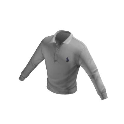 Ralph Lauren White Polo-Collar Fleece Pullover