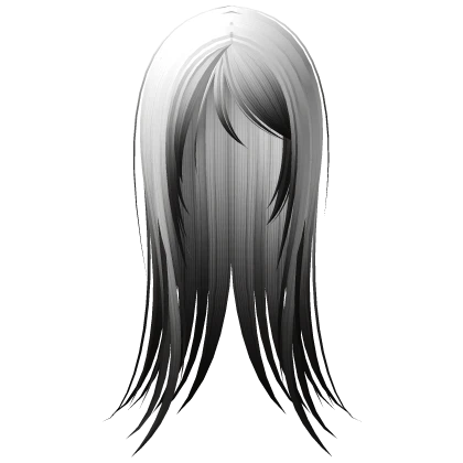 ♰ vampire goth emo wispy long hair white black