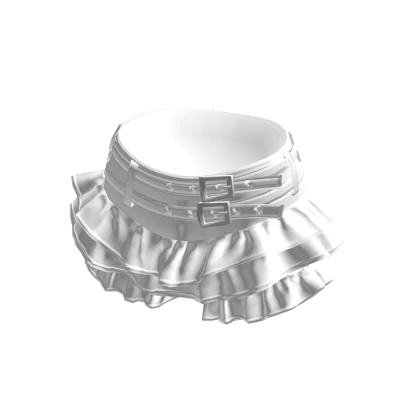 💗Y2K RUFFLE SHORTS WITH BELTS_WHITE